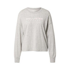 HOLLISTER Tričko  sivá melírovaná / pastelovo ružová / biela
