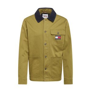 Tommy Jeans Prechodná bunda  olivová / námornícka modrá / biela / červená