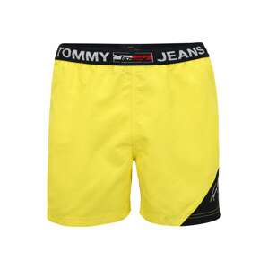 Tommy Jeans Plavecké šortky  neónovo žltá / čierna / biela / ohnivo červená