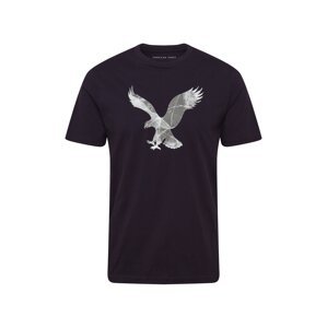 American Eagle Tričko  čierna / sivá