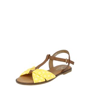TOM TAILOR Remienkové sandále  žltá / hnedá / biela