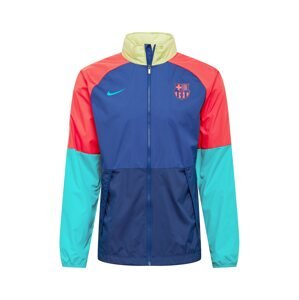 NIKE Športová bunda 'FC Barcelona'  námornícka modrá / tyrkysová / žltá / koralová