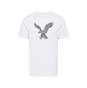 American Eagle Tričko  biela / sivá