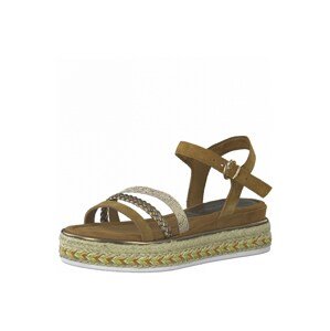 MARCO TOZZI Remienkové sandále  medená / zlatá / biela / koňaková