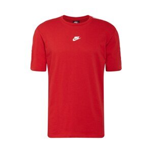 Nike Sportswear Tričko 'Repeat'  červená / biela