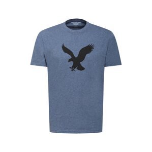American Eagle Tričko  modrá melírovaná / čierna