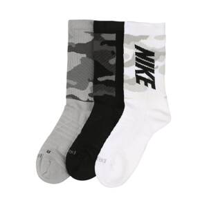 NIKE Športové ponožky 'Nike Everyday Max Cushioned'  biela / čierna / sivá