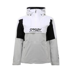 OAKLEY Outdoorová bunda  biela / sivá / čierna