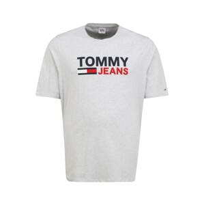 Tommy Jeans Plus Tričko  striebornosivá / červená / tmavomodrá