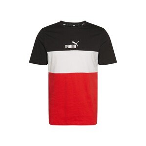 PUMA Tričko  čierna / biela / červená