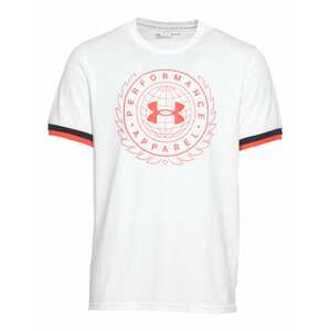 UNDER ARMOUR Funkčné tričko 'CREST'  biela / svetločervená / tmavomodrá