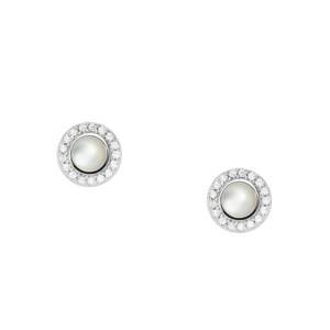 FOSSIL Náušnice  strieborná / perlovo biela / priehľadná