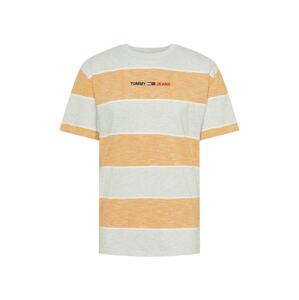 Tommy Jeans Tričko  svetlosivá / zmiešané farby / oranžová