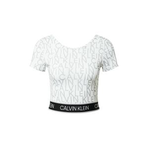 Calvin Klein Performance Funkčné tričko  biela / čierna / sivá