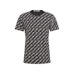 Calvin Klein Jeans Tričko 'Diagonal'  čierna / biela