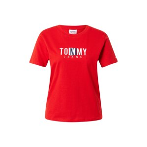 Tommy Jeans Tričko  ohnivo červená / biela / námornícka modrá