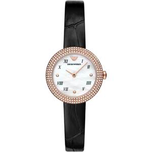 Emporio Armani Analógové hodinky  čierna / biela / ružové zlato