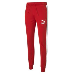 PUMA Športové nohavice 'Iconic T7'  červená / biela