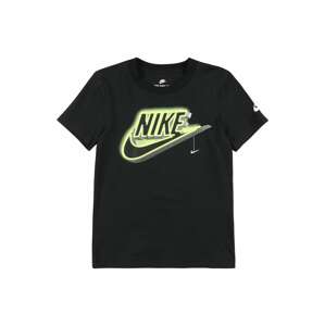 Nike Sportswear Tričko 'FUTURA'  čierna / neónovo žltá / tmavosivá / biela