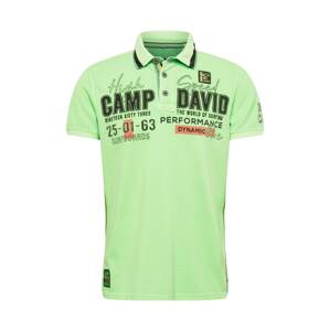 CAMP DAVID Tričko  čierna / neónovo zelená / oranžová / biela