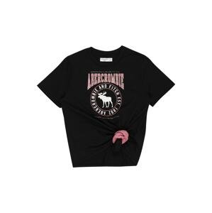 Abercrombie & Fitch Tričko  čierna / ružová / biela