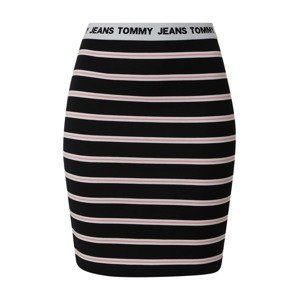 Tommy Jeans Sukňa  čierna / svetlosivá / ružová