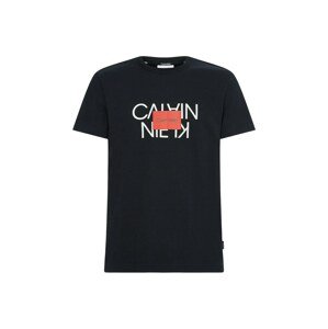 Calvin Klein Tričko  čierna / biela / grenadínová