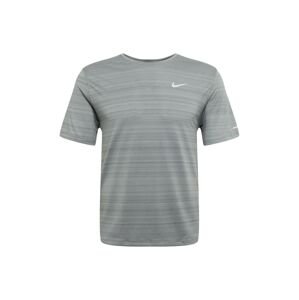 NIKE Funkčné tričko 'Miler'  sivá melírovaná / biela