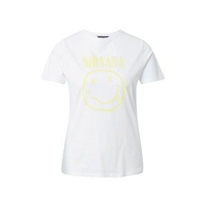 NEW LOOK Tričko 'YELLOW NIRVANA'  biela / žltá