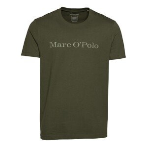 Marc O'Polo Tričko  tmavozelená / biela melírovaná