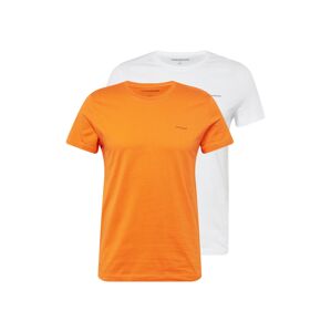 Calvin Klein Jeans Tričko  biela / oranžová