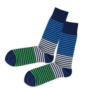DillySocks Ponožky  biela / modrá / trávovo zelená