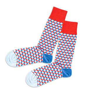 DillySocks Ponožky  svetlomodrá / biela / svetločervená
