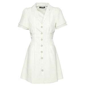 Fashion Union Košeľové šaty 'CAMERON'  limetková / sivobéžová / biela