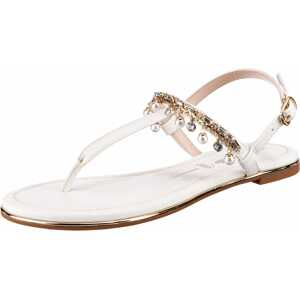 BUFFALO Sandále 'Rachel'  biela / zlatá / priehľadná