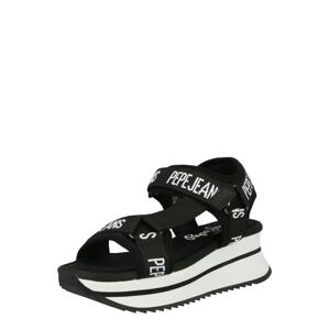 Pepe Jeans Remienkové sandále 'FUJI'  čierna / biela