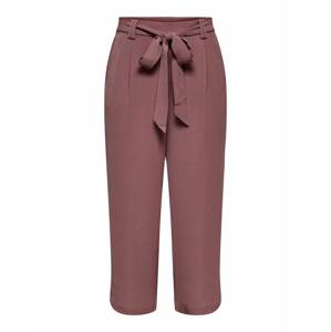 ONLY Plisované nohavice  čokoládová / rosé