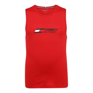 Tommy Sport Funkčné tričko  červená / tmavomodrá / biela
