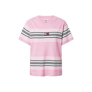 Tommy Jeans Tričko  ružová / biela / čierna / svetložltá / svetlomodrá