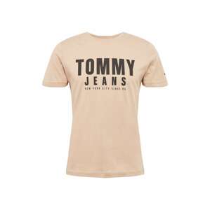 Tommy Jeans Tričko  béžová / čierna