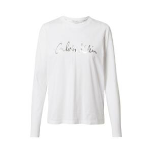 Calvin Klein Tričko  biela / strieborná