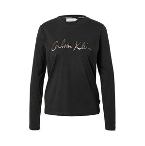 Calvin Klein Tričko  čierna / striebornosivá