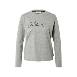 Calvin Klein Tričko  sivá melírovaná / zlatá