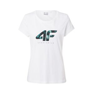4F Funkčné tričko  biela / tmavomodrá / modrozelená