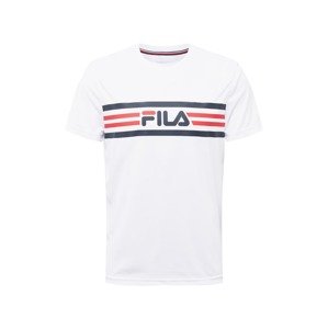 FILA Funkčné tričko 'Niclas'  biela / tmavomodrá / červená
