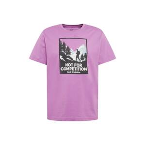 JACK WOLFSKIN T-Shirt 'NOT FOR COMPETITION'  fialová / čierna / biela / opálová