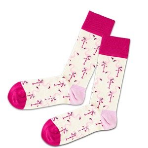DillySocks Ponožky 'Flamingo Sand'  biela / ružová / eozín / krémová