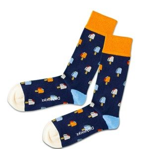 DillySocks Ponožky  námornícka modrá / svetlomodrá / oranžová / ohnivo červená / biela