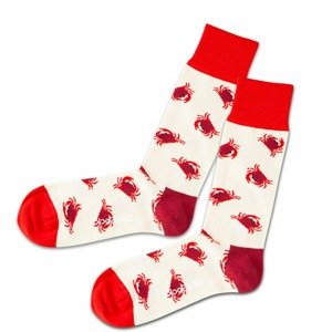 DillySocks Ponožky 'Beach Crabs'  krémová / svetločervená / čierna / čerešňová