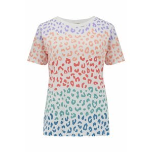 Sugarhill Brighton Tričko 'Maggie Coloured Leopard'  biela / modrá / fialová / červená / oranžová